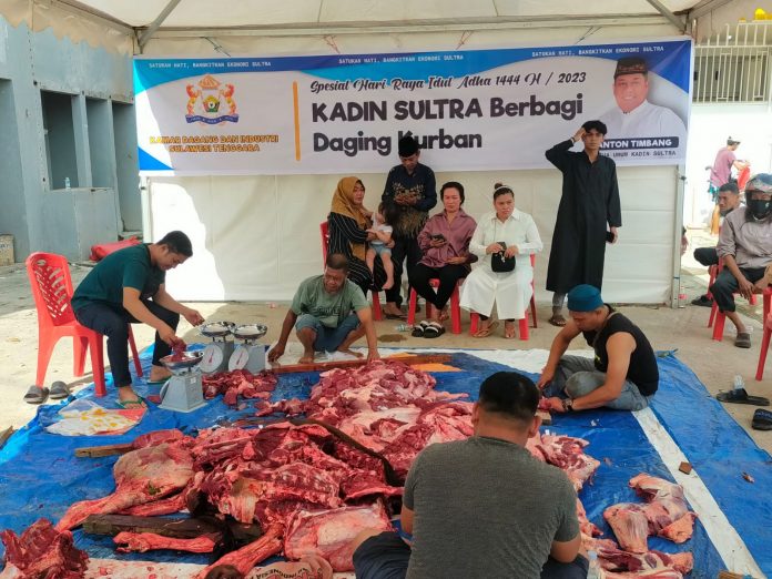 Kadin Sultra Kurban Tiga Ekor Sapi. Foto: Ist